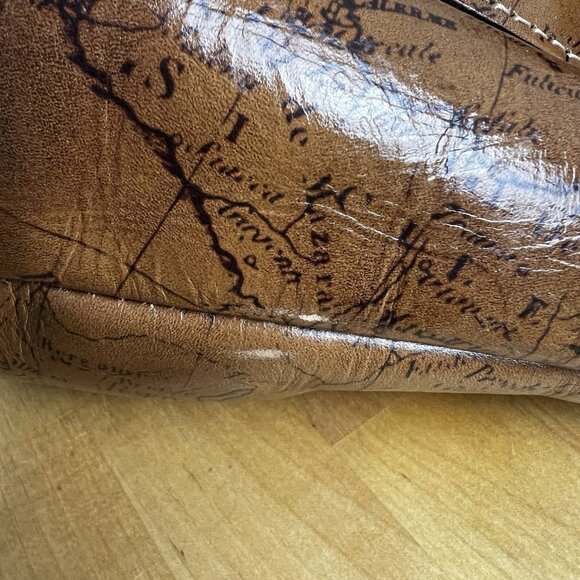 Patricia Nash Tuscania Leather Shoulder Bag Cross Body Purse Signature Map Print - Picture 5 of 15
